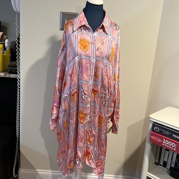 Anthropologie Corey Lynn Calter Long-Sleeve Printed Mini Shirt Dress - Picture 3 of 4